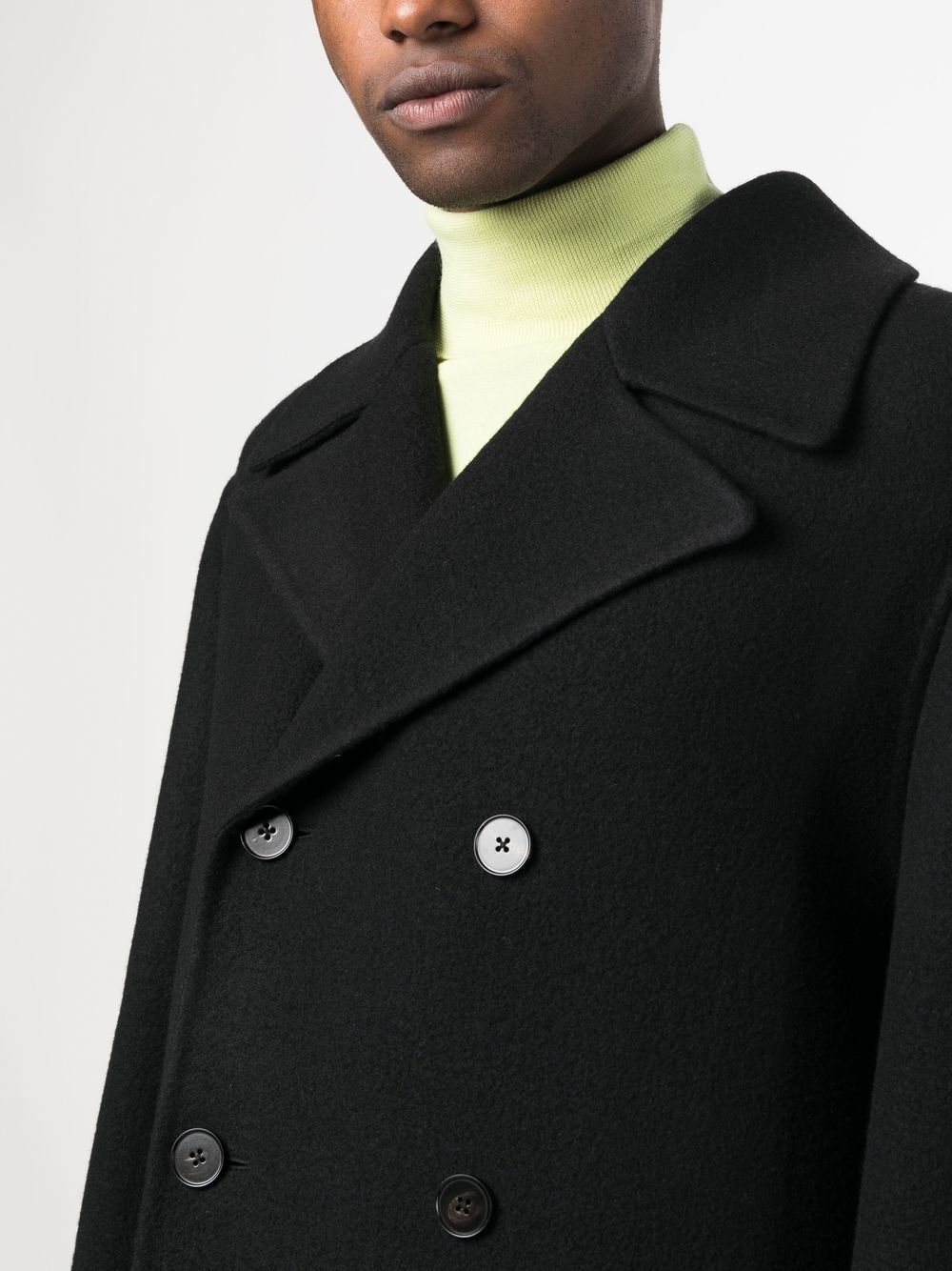 double-breasted virgin wool coat - 5