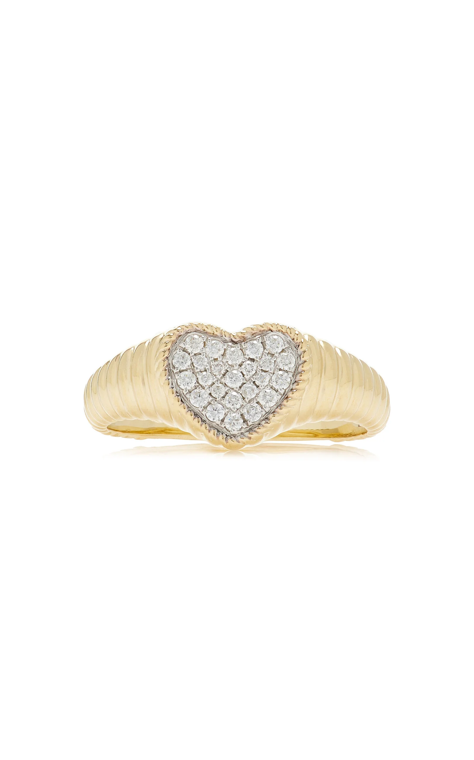 Baby Heart 9K Yellow Gold Diamond Ring - 1