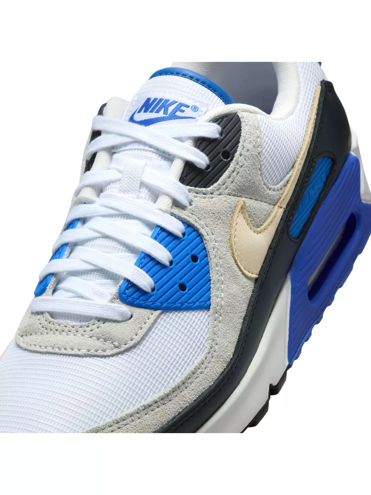 Air Max 90 Premium "White/Racer Blue/Black/Khaki" Men's Shoe - 7