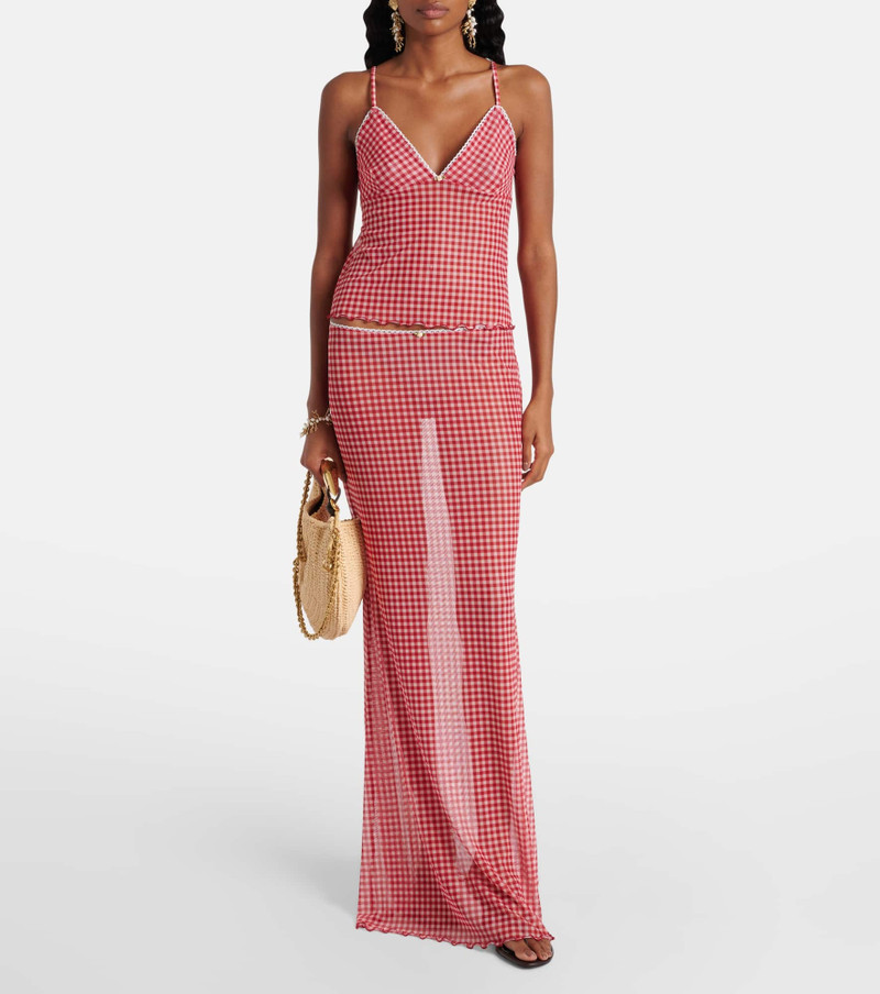 BANANHOT Solay gingham maxi skirt outlook