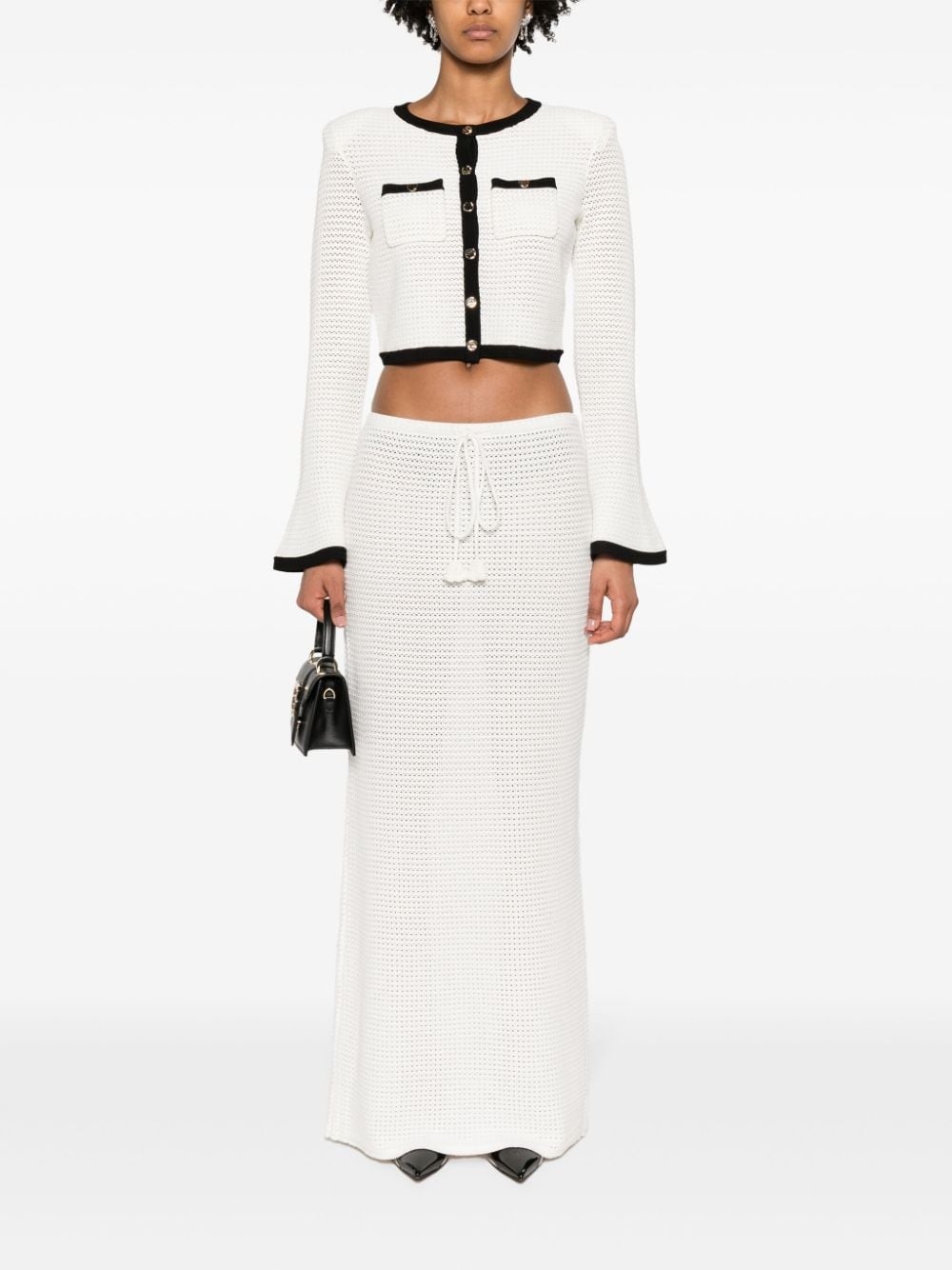 sequinned pointelle-knit maxi skirt - 2