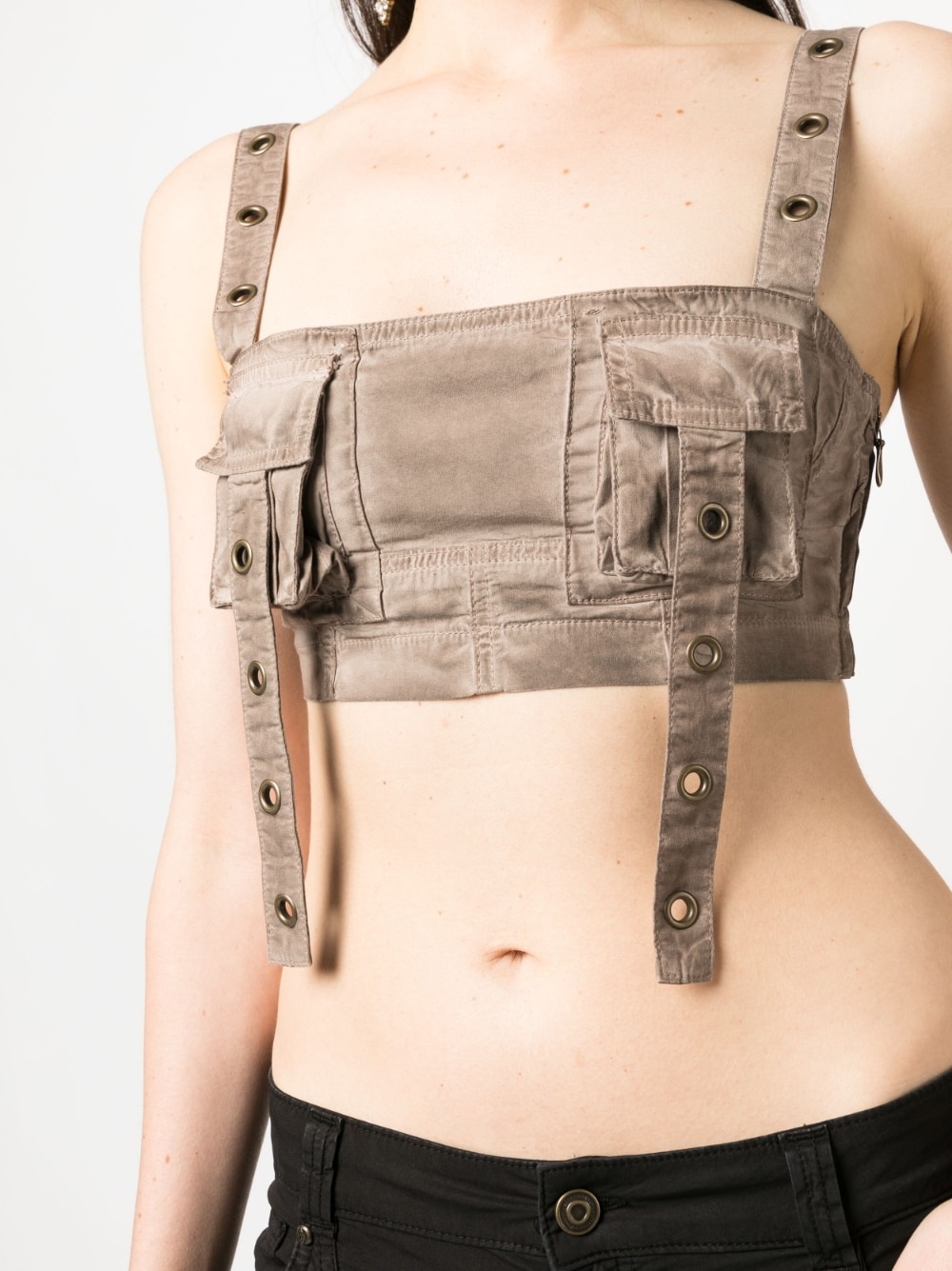 eyelet-detail bandeau top - 5