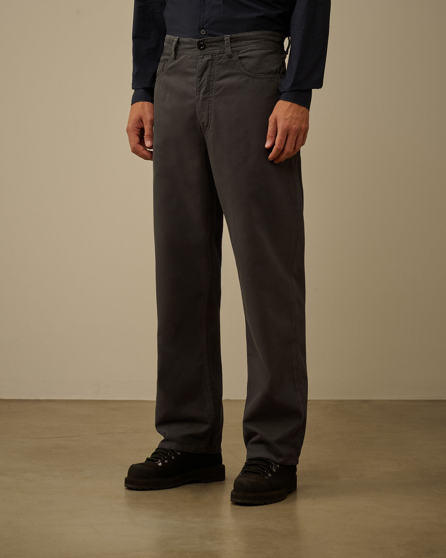 Vintage Army Structure Loose Five Pocket Pants - 3