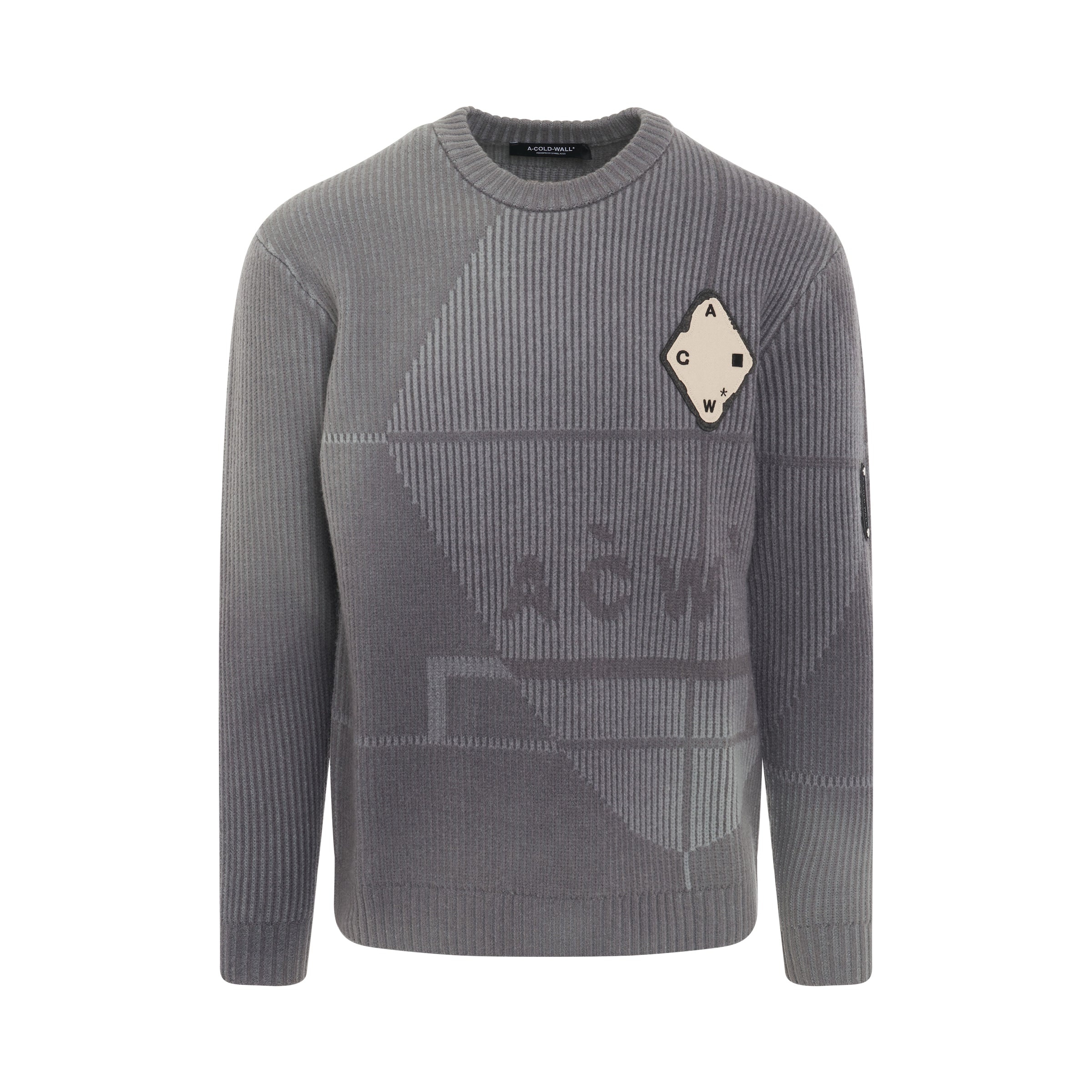 A-COLD-WALL* Spray Knit Sweater in Mid Grey | REVERSIBLE