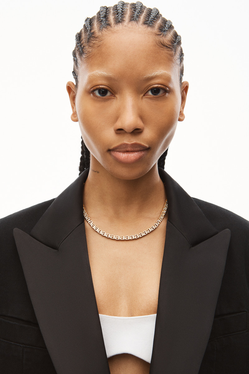 Alexander Wang DIAMANTE A TENNIS NECKLACE IN BRASS outlook