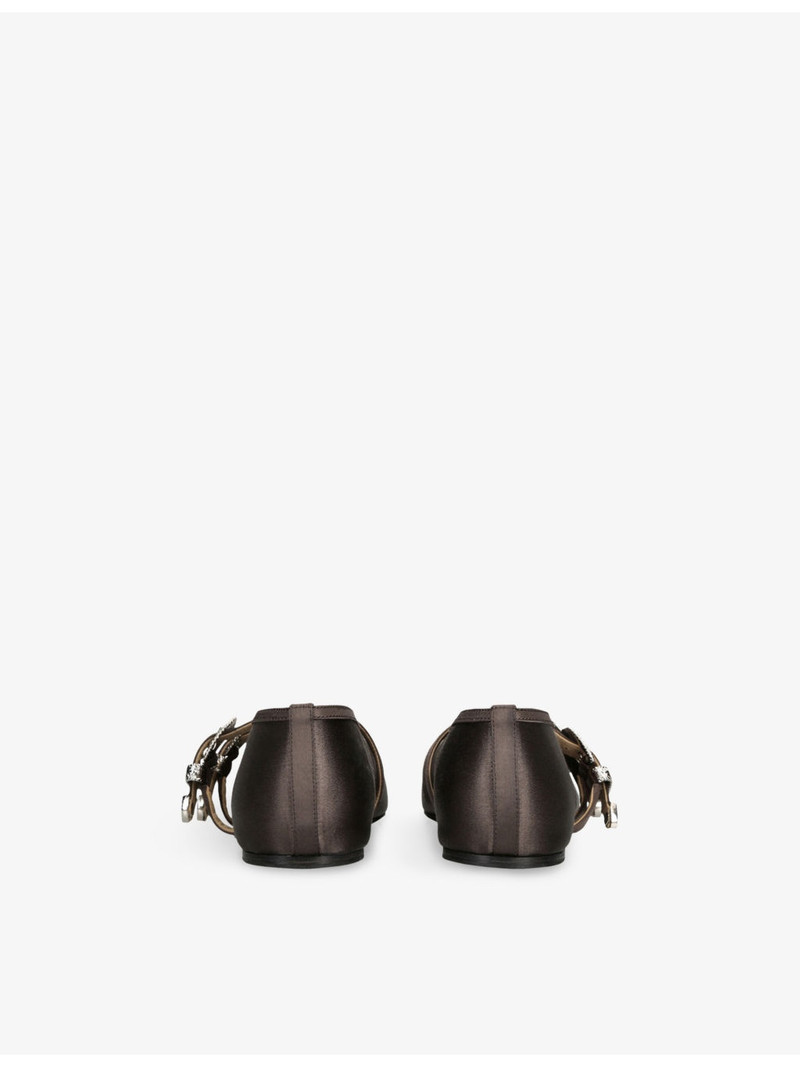 LE MONDE BÉRYL Claudia Double-Buckle Satin Slippers outlook