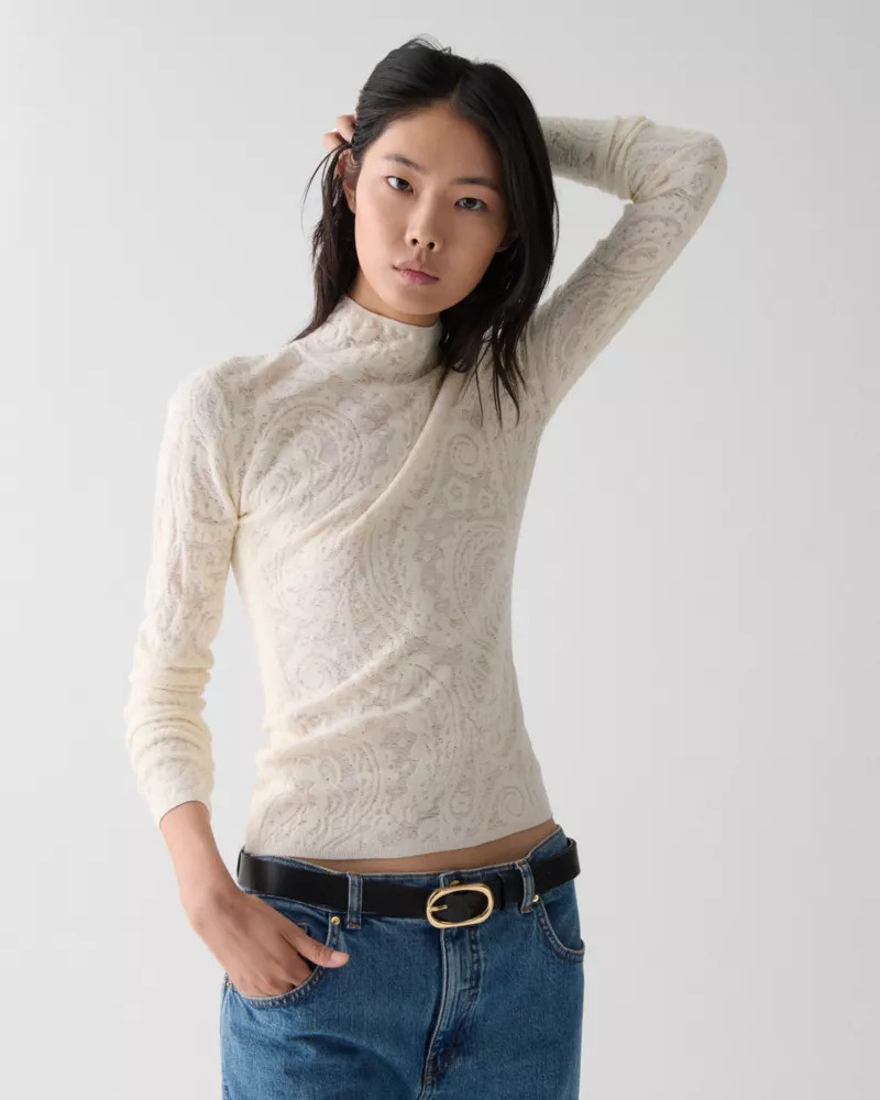 kate spade Lace Knit Turtleneck Top outlook