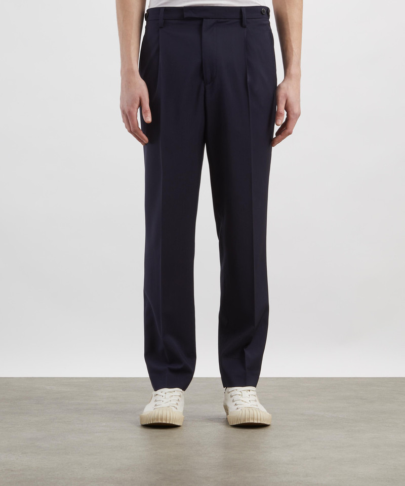 BARENA Navy Masco Tropical Wool Trousers outlook