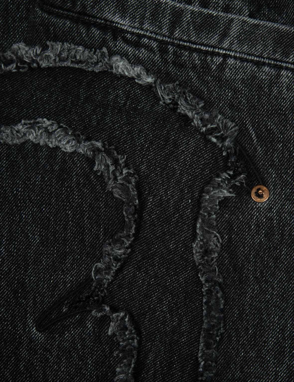 DISTRESSED EDGES INSERTED DAICOCK BAGGY JEANS - 13
