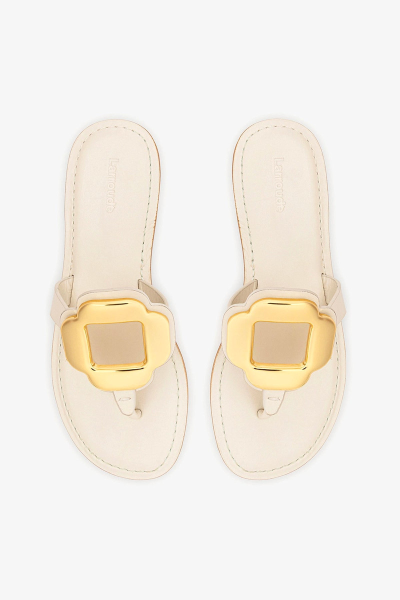Margherita Thong Sandal In Ivory Leather 6