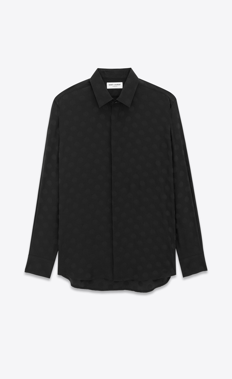 shirt in dotted shiny and matte silk - 1