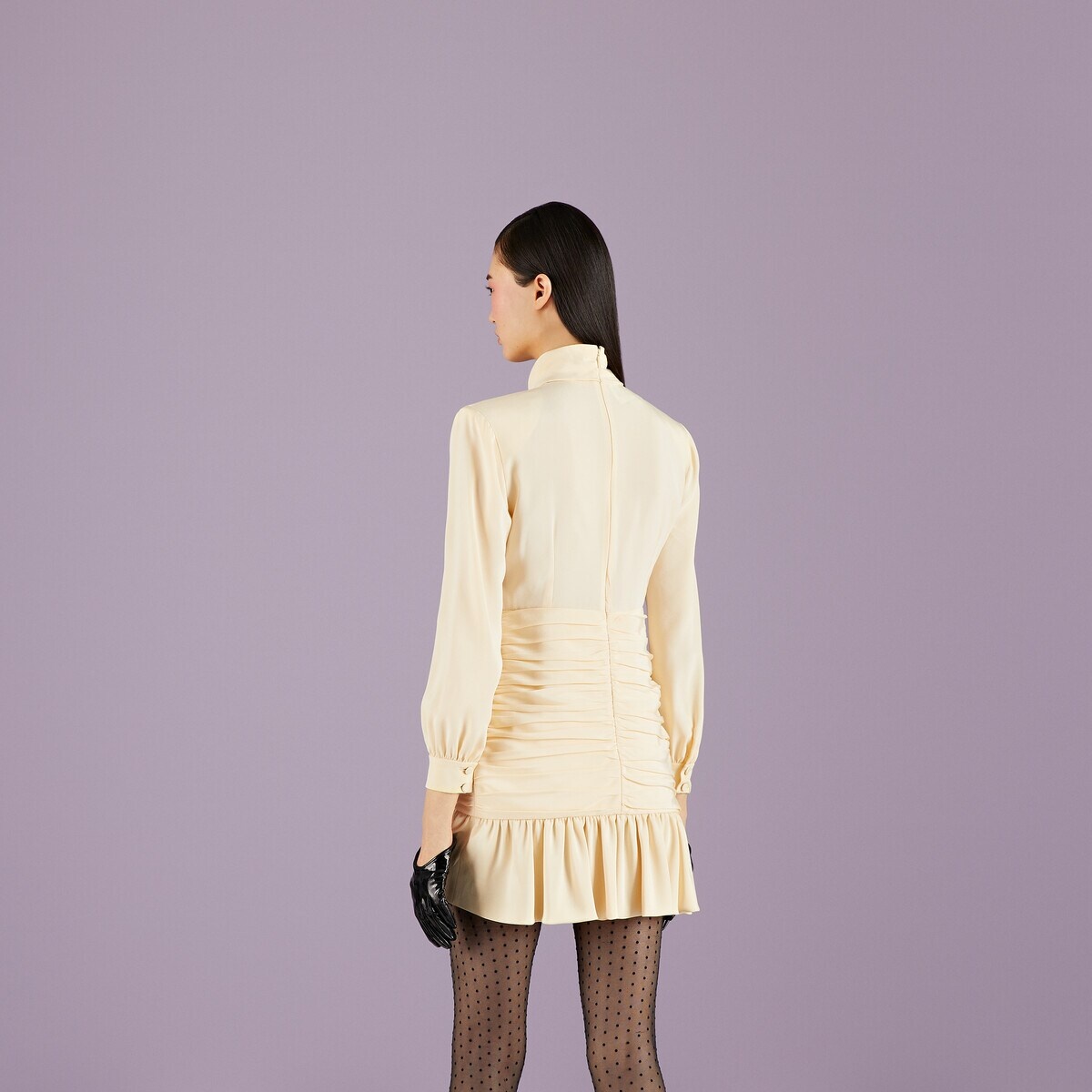 Silk dress with ruffles - 7