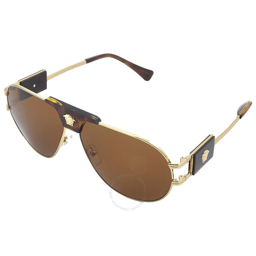 Versace Brown Pilot Men's Sunglasses VE2252 147073 63 - 5