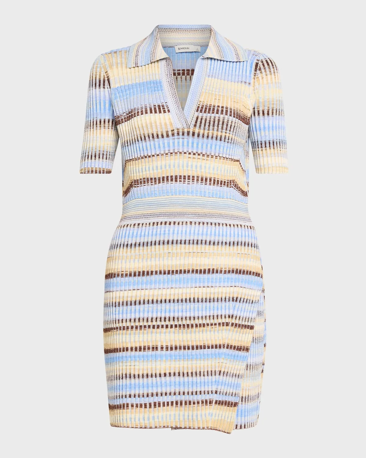 Solana Stripe Knit Polo Mini Dress - 1