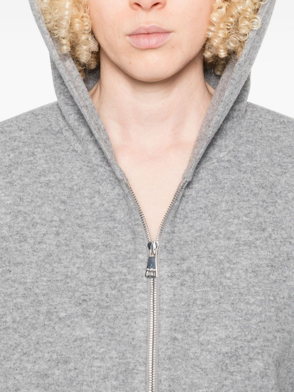 zip-up wool-blend hoodie - 5