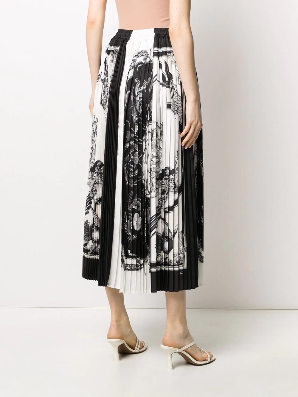 Gonna-print pleated midi skirt - 4