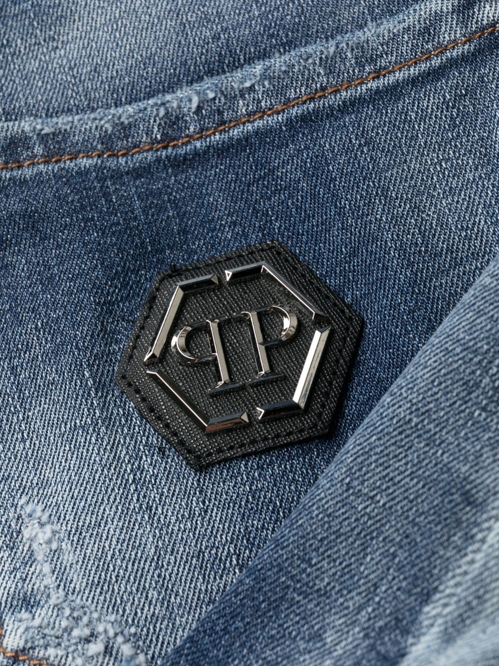 logo-patch straight-leg jeans - 7