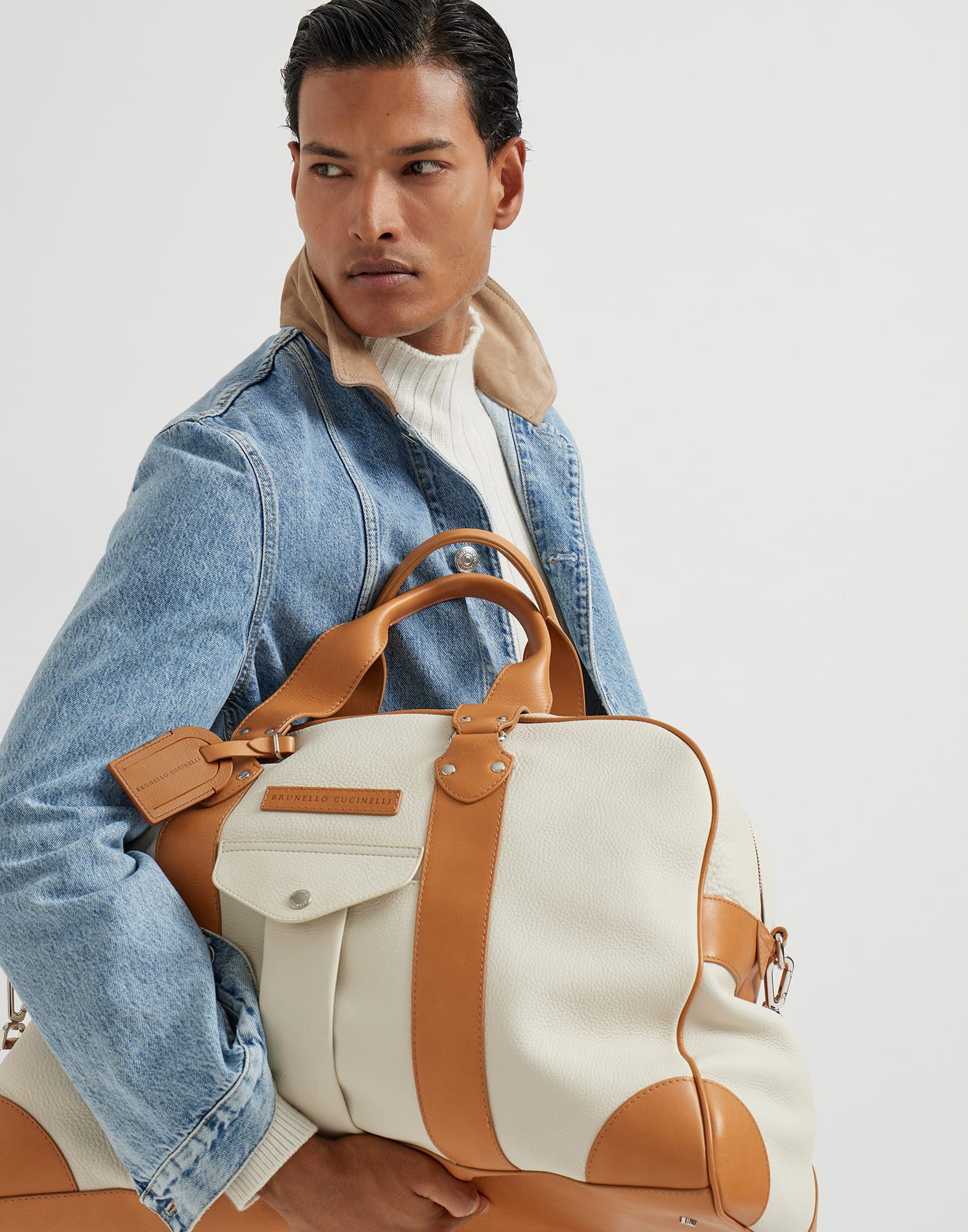 Grained calfskin and cowhide street bag - 4