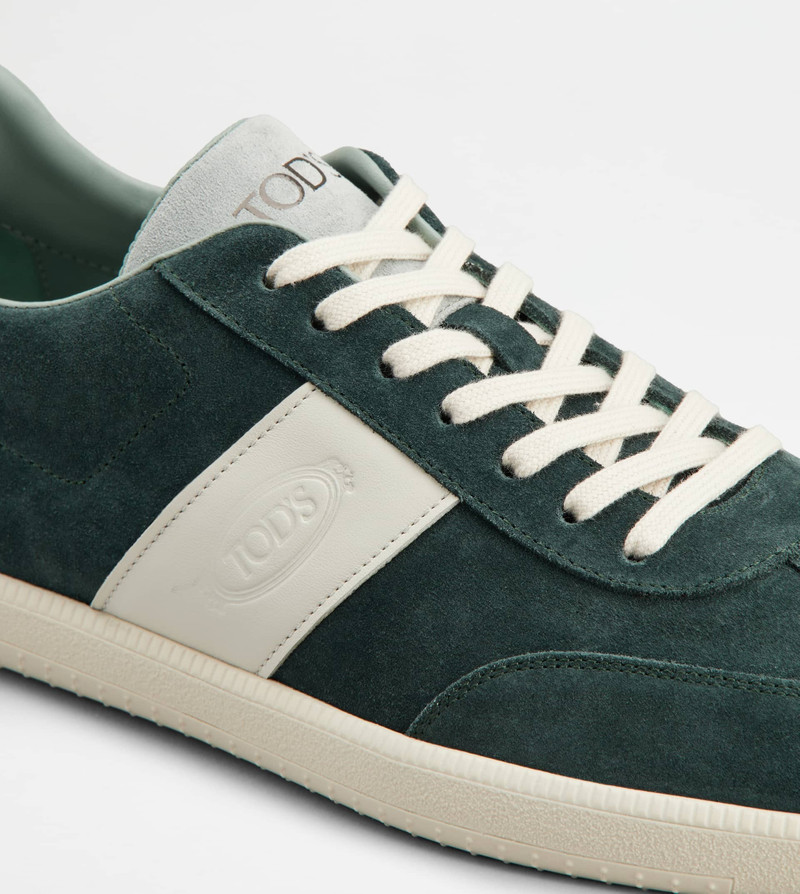 TOD'S TABS SNEAKERS IN SUEDE - GREEN, WHITE, LIGHT BLUE 5