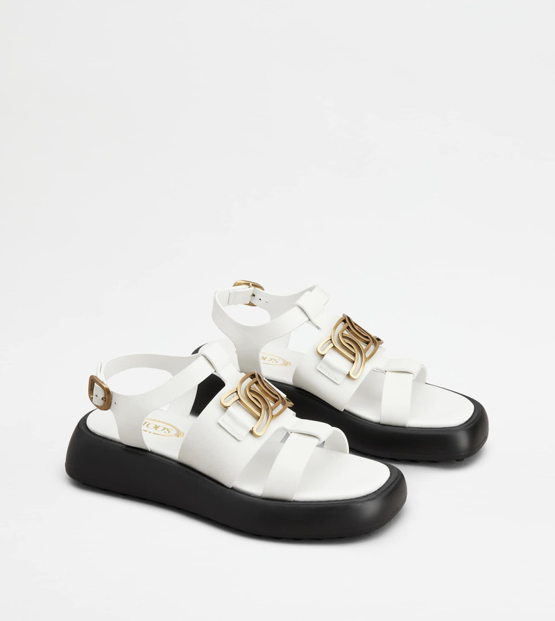 Tod's KATE SANDALS IN LEATHER - WHITE outlook