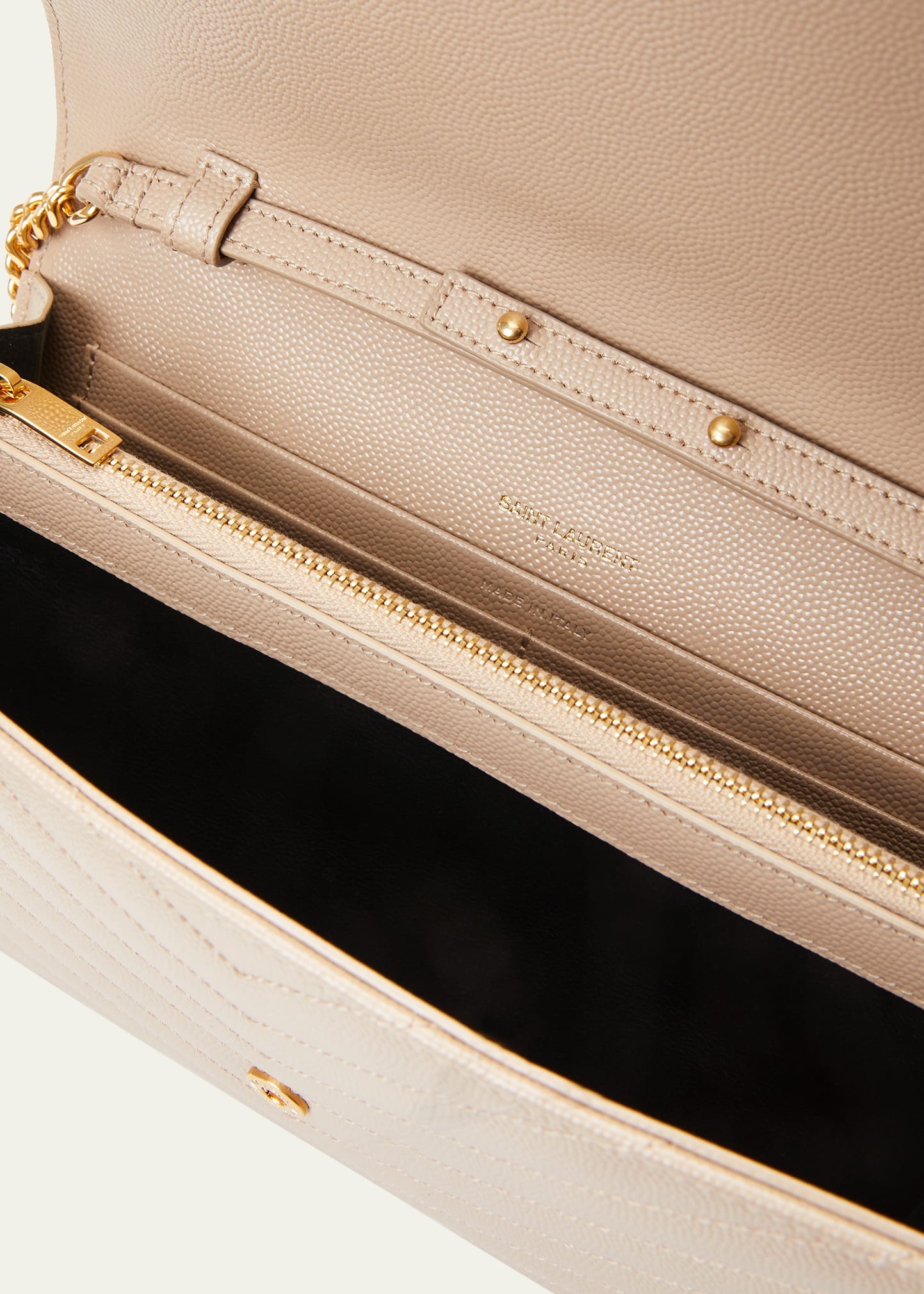 YSL Monogram Large Wallet on Chain in Grained Leather - 4
