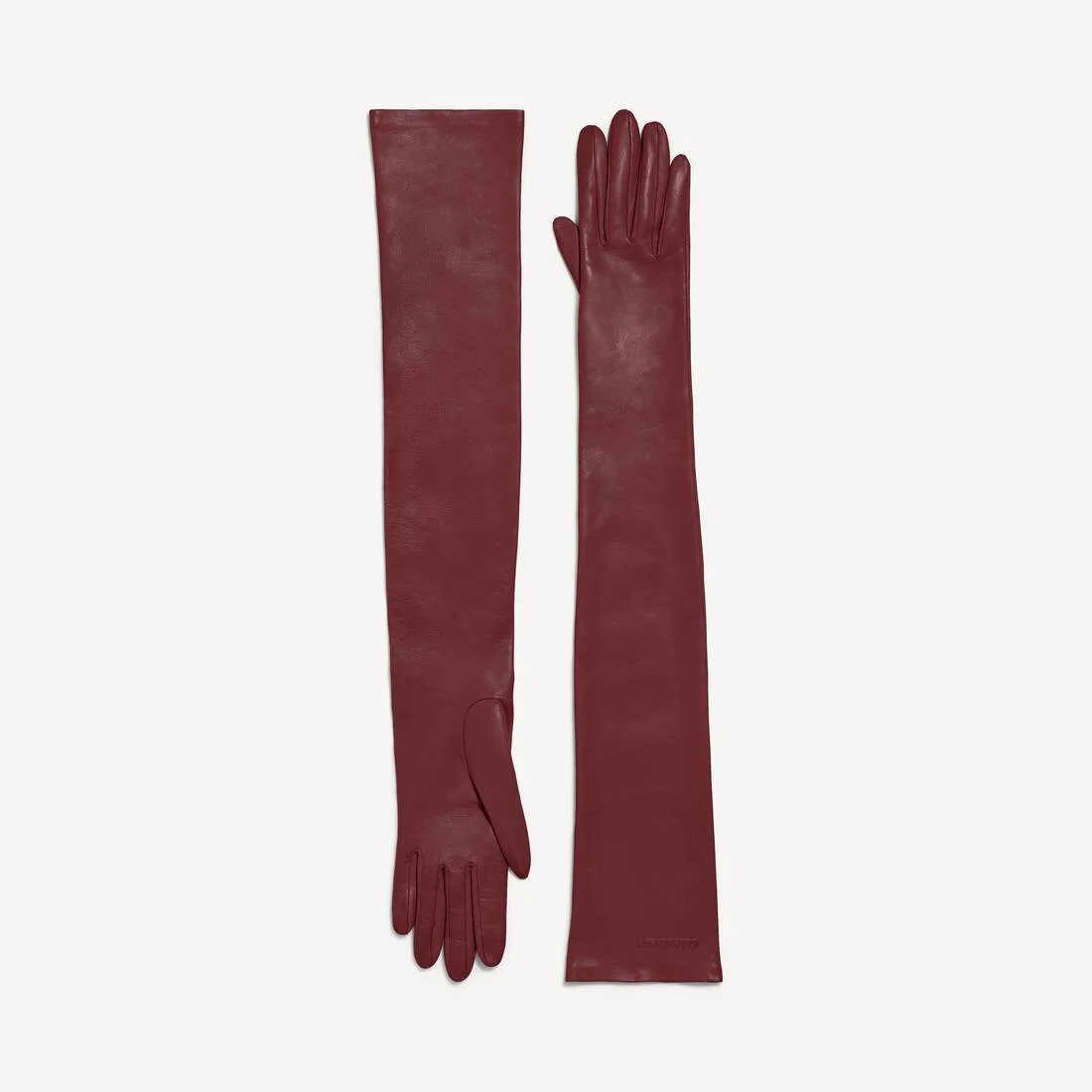 Women's Long Gloves in Burgundy - 1