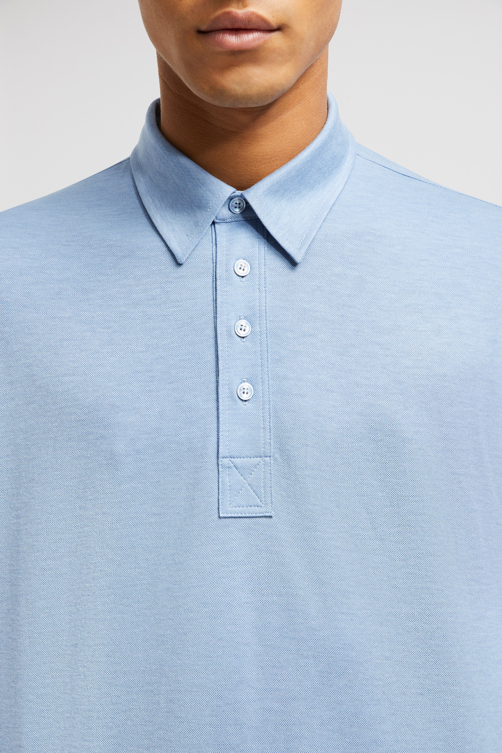 Double Leather Logo Cotton Polo Shirt - 6