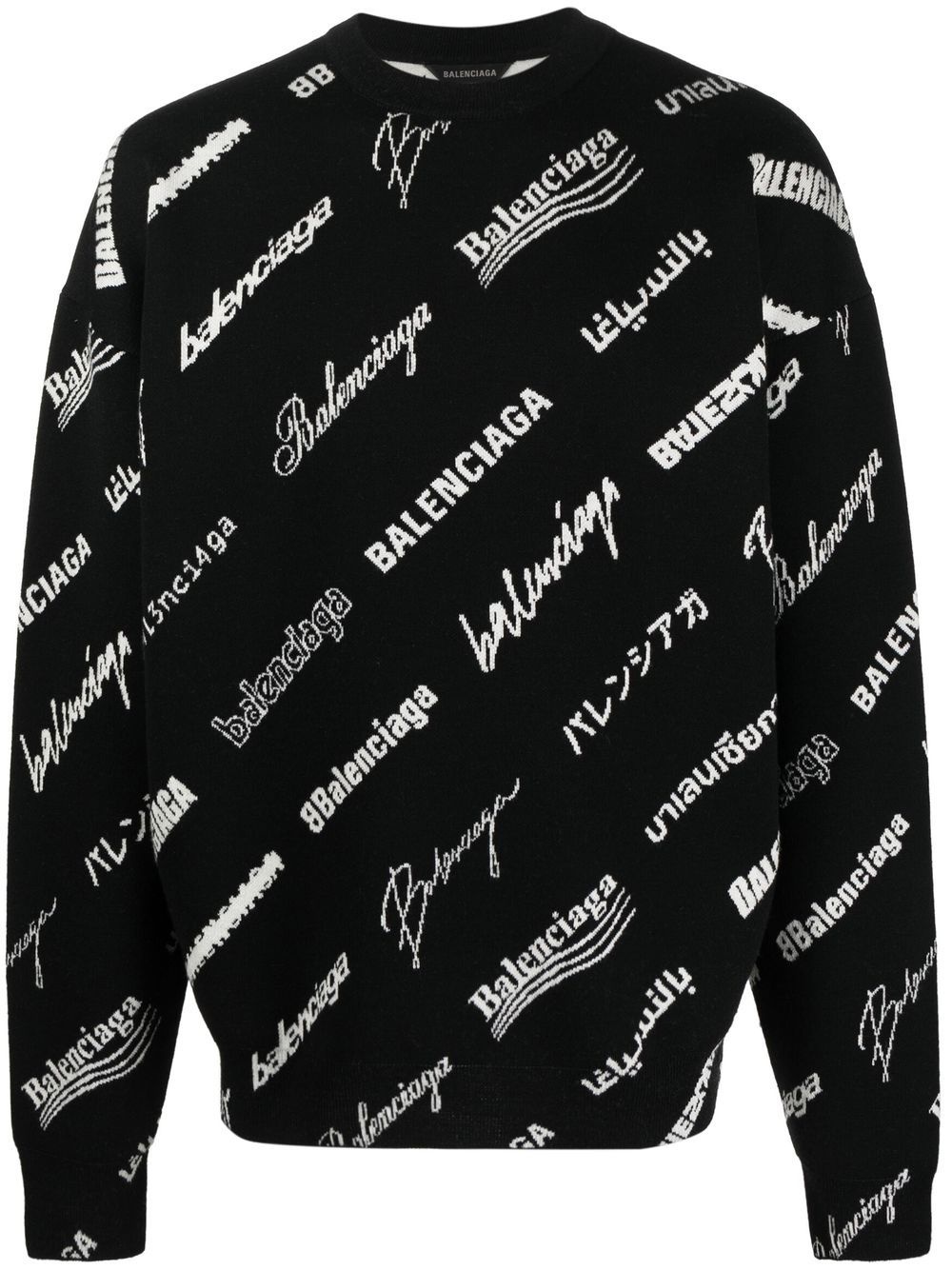 logo-print crew neck jumper - 1