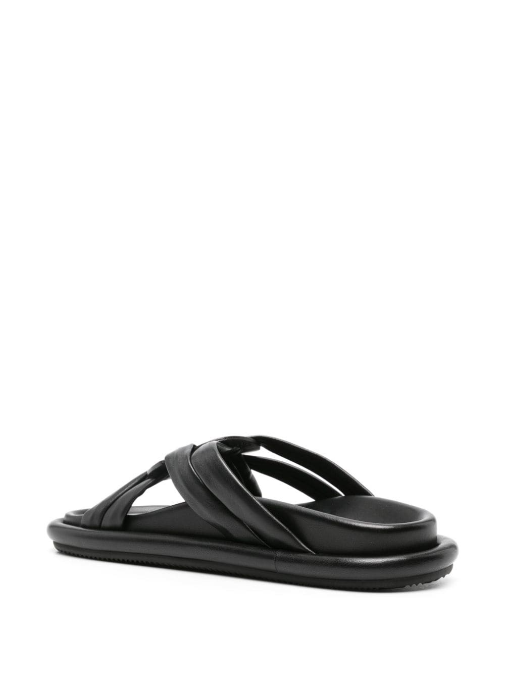 Bell crossover-strap leather slides - 3