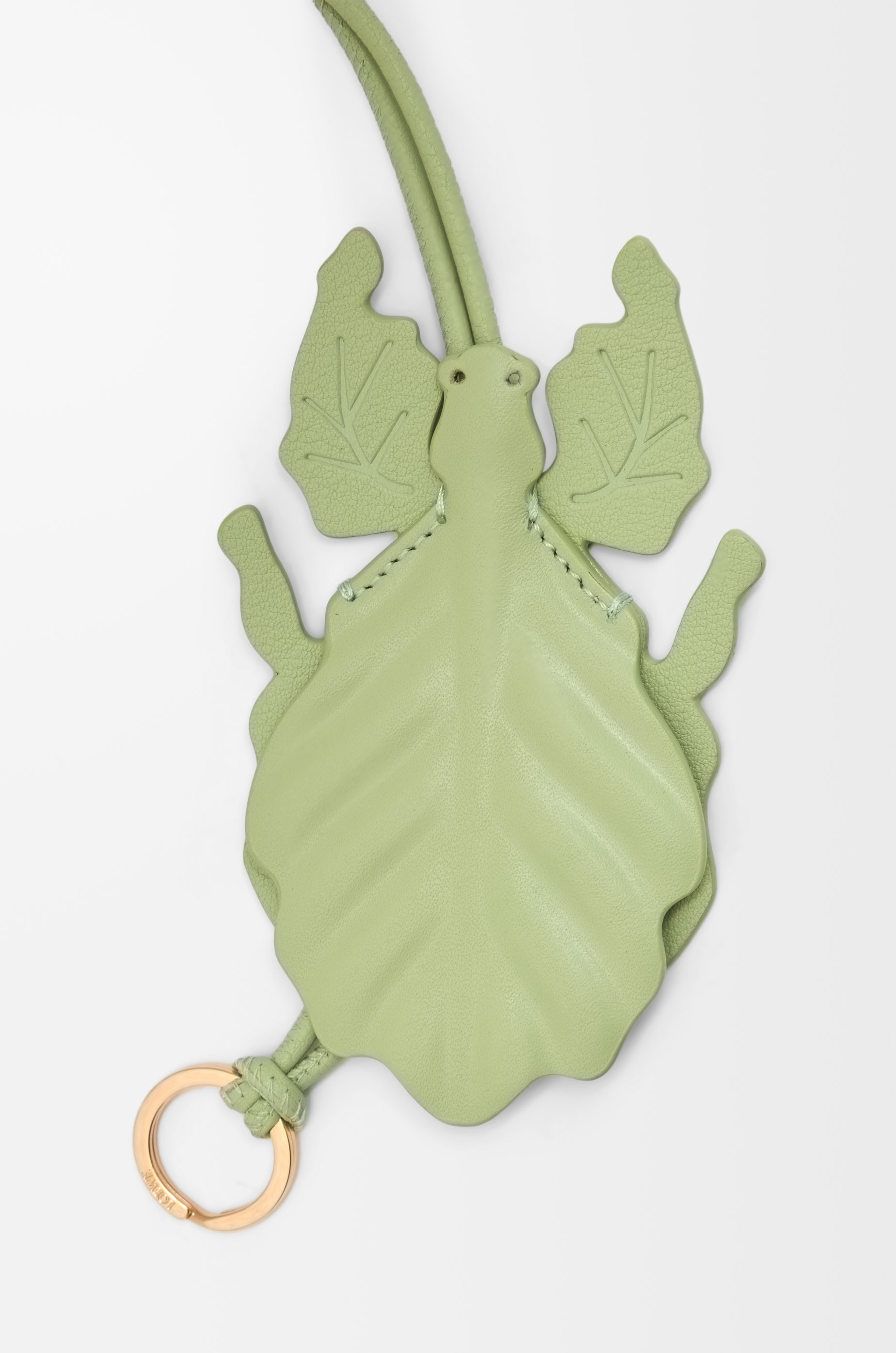 Leaf insect keyfob charm in classic calfskin - 3