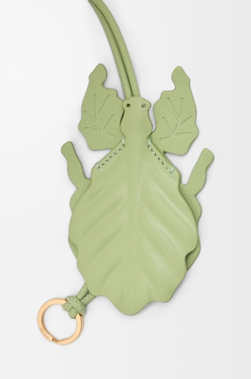 Leaf insect keyfob charm in classic calfskin 3