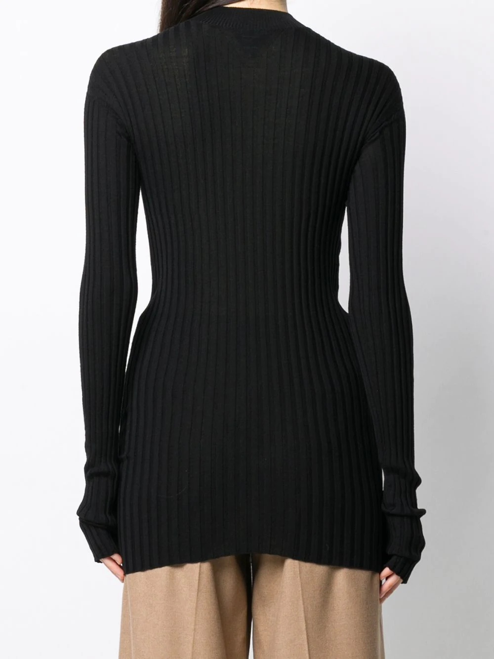 mock-neck ribbed jumper - 4