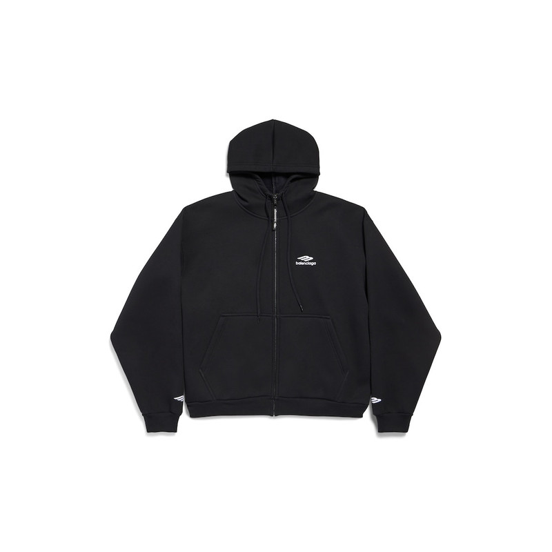 3b Sports Icon Zip-up Hoodie in Washed Black/white 1