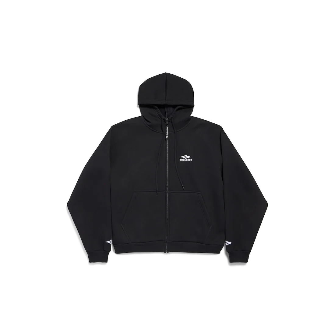 3b Sports Icon Zip-up Hoodie in Washed Black/white - 1