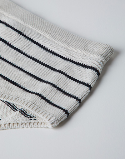 Brunello Cucinelli Lightweight cotton striped knit shorts outlook