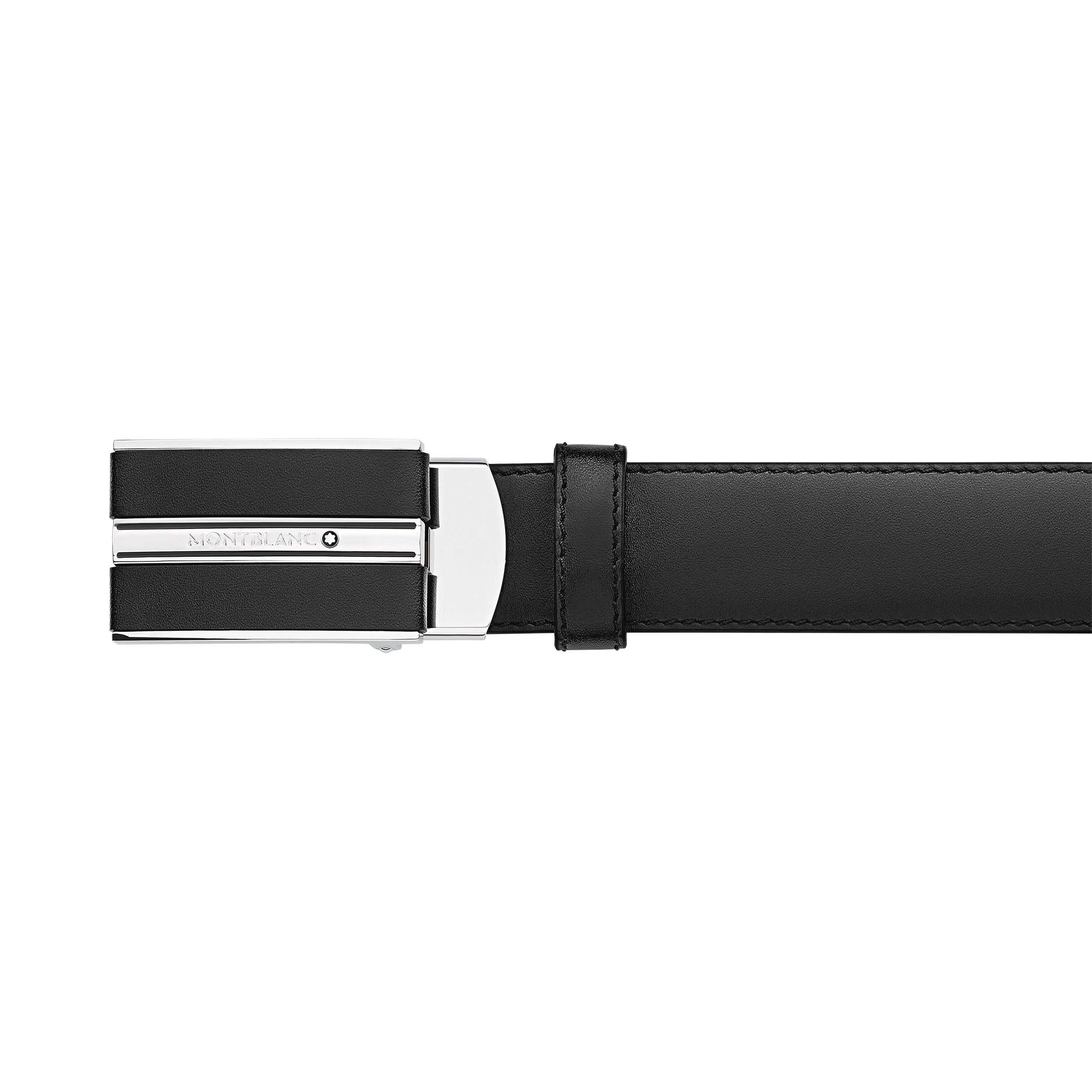 Black 30 mm leather belt - 2