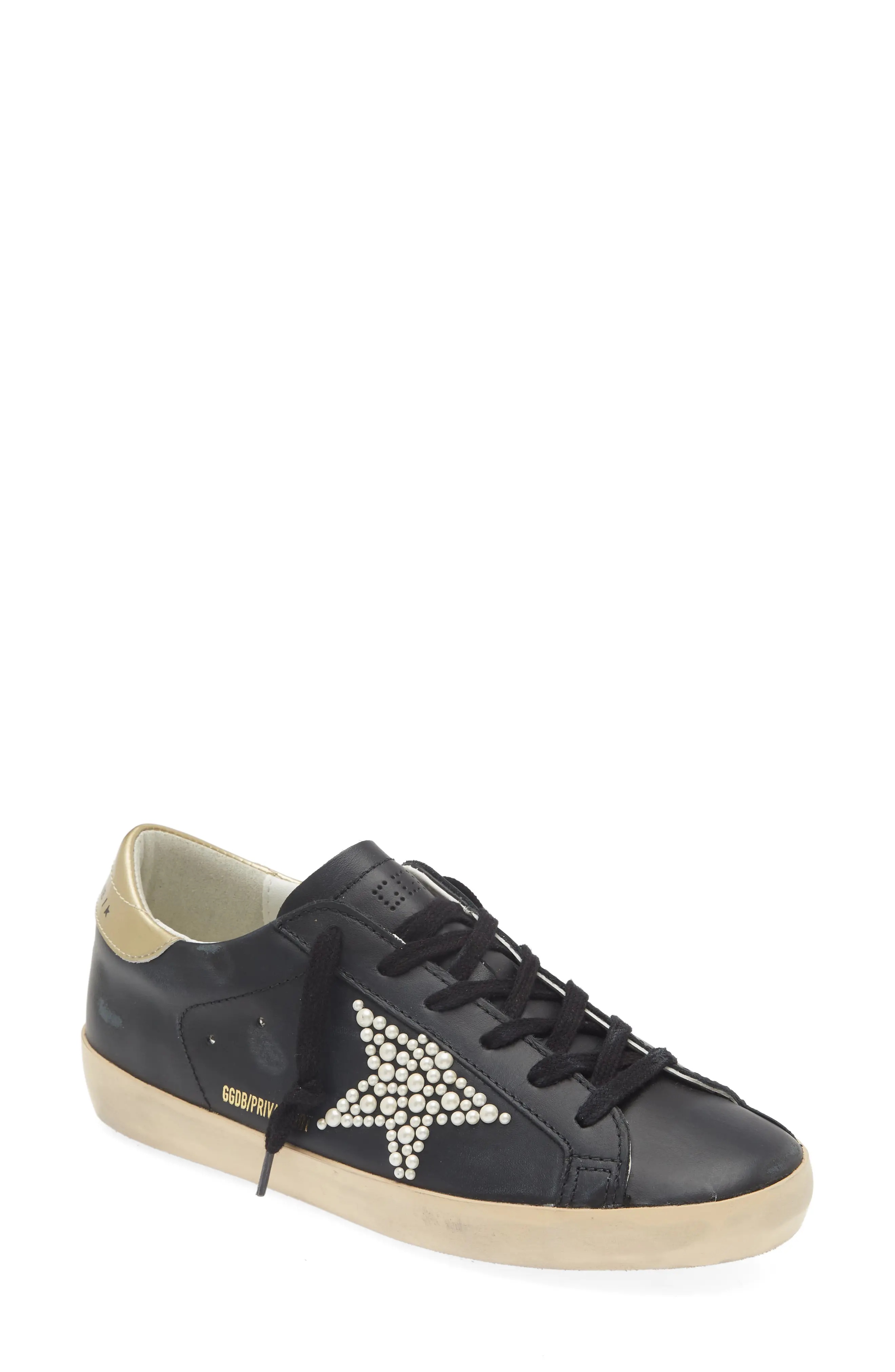 Super-Star Sneaker in Black/White/Gold - 1