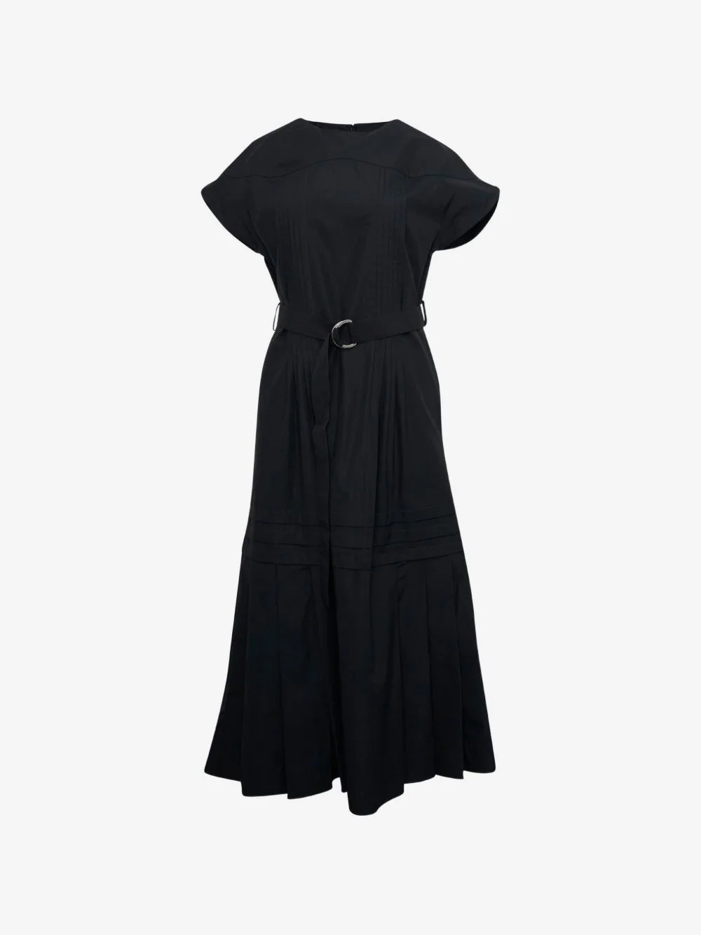 belted pleated midi dress - 1
