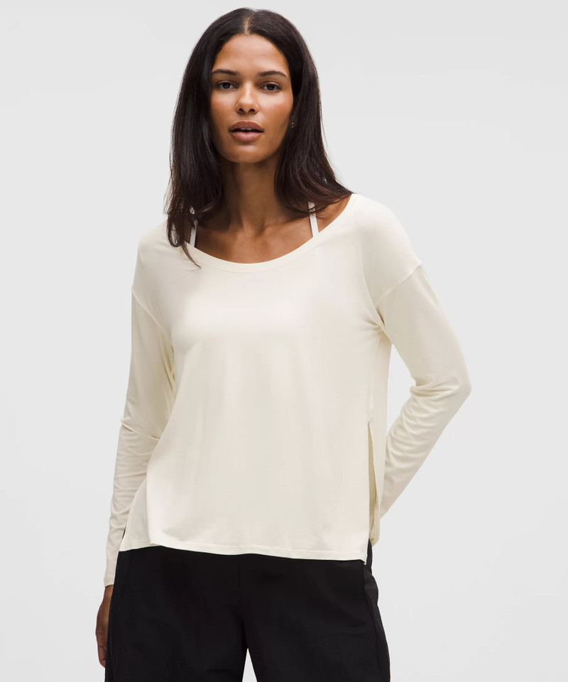 SilkAppeal Side-Slit Long-Sleeve Shirt 1