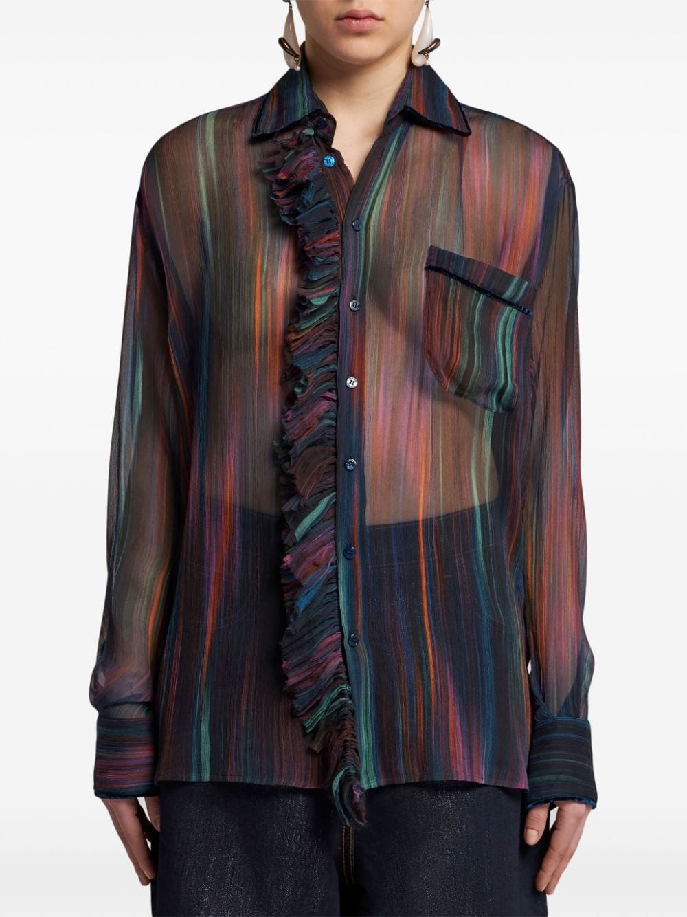 printed ruched shirt - 2