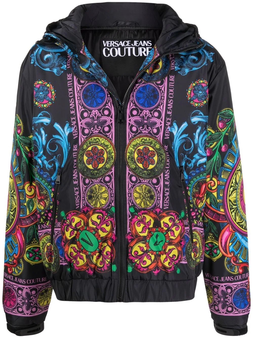 Regalia-print hooded jacket - 1