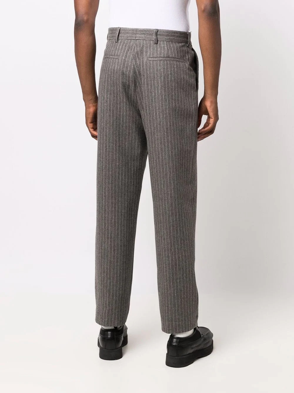 pinstriped straight-leg trousers - 4