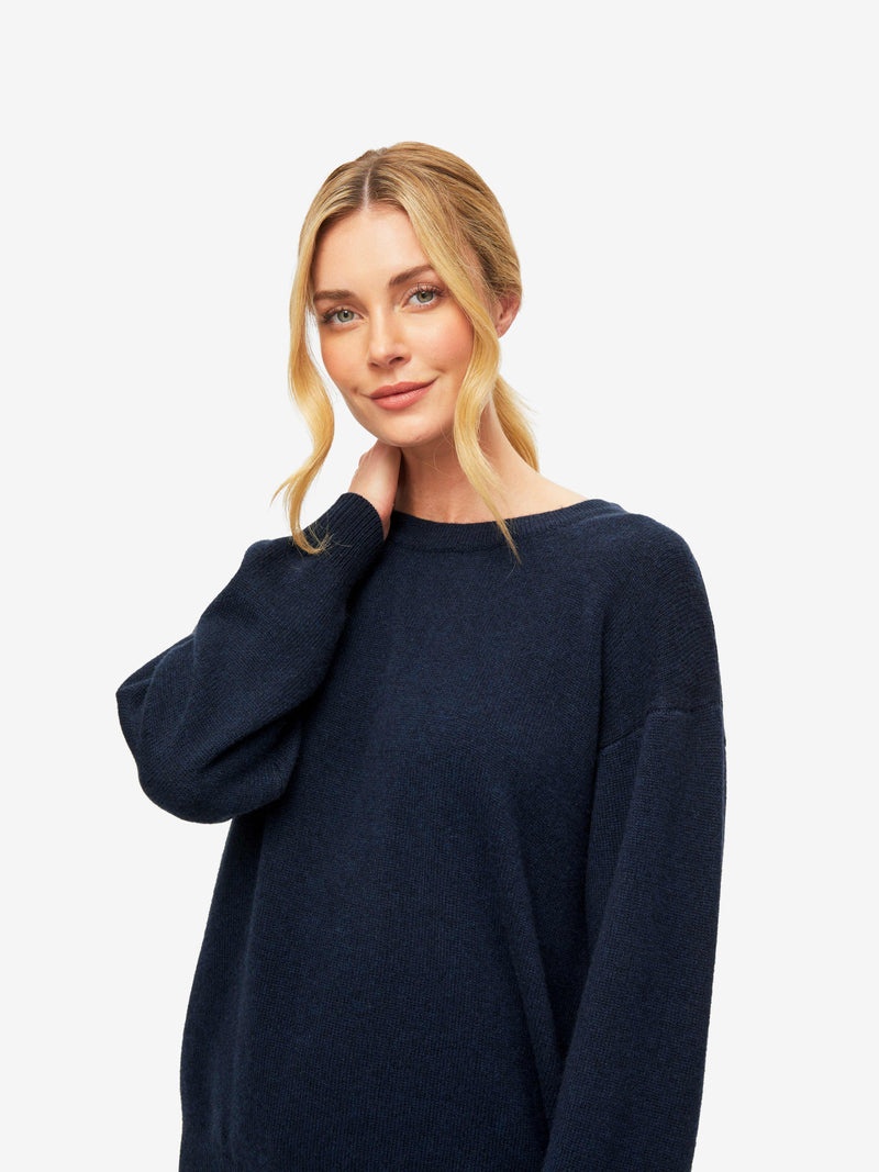 Women's Relaxed Sweater Daphne Cashmere Navy - 2