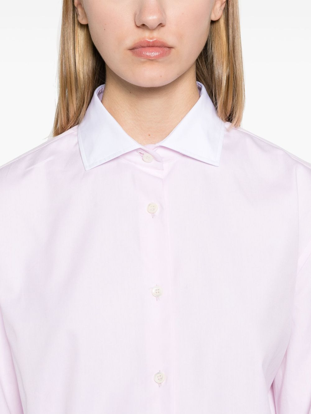 logo-embroidered cotton shirt - 5