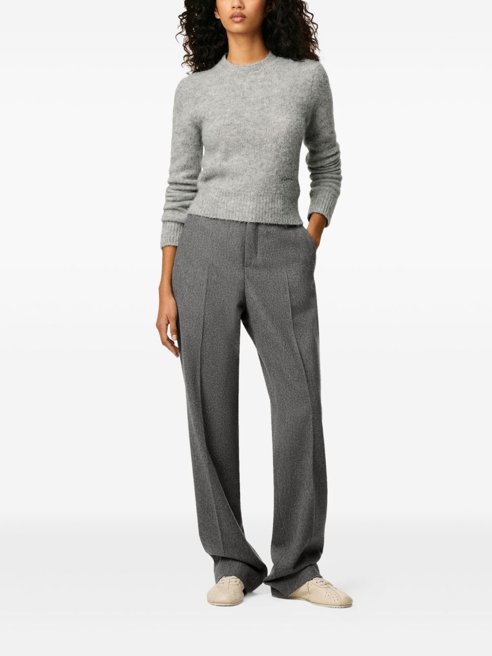 wool large-fit trousers - 2