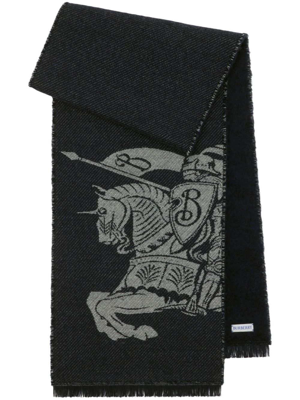 reversible logo wool scarf - 1