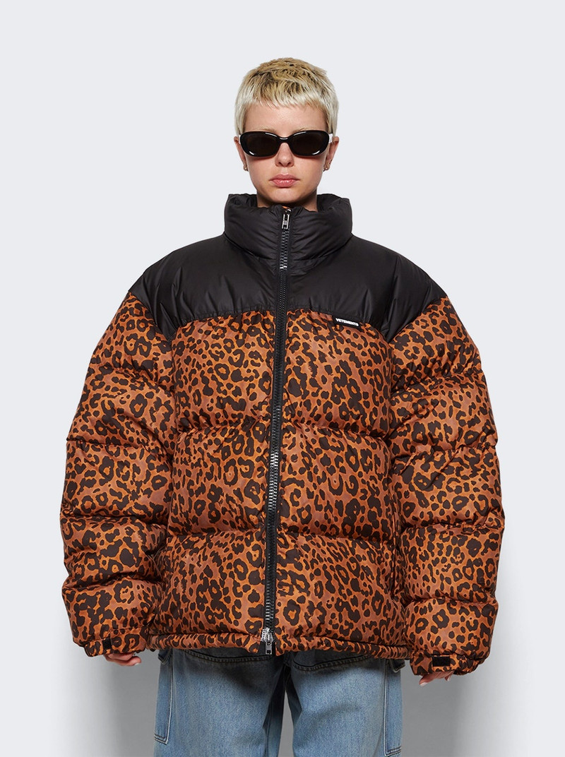 Logo Puffer Jacket Leopard 3