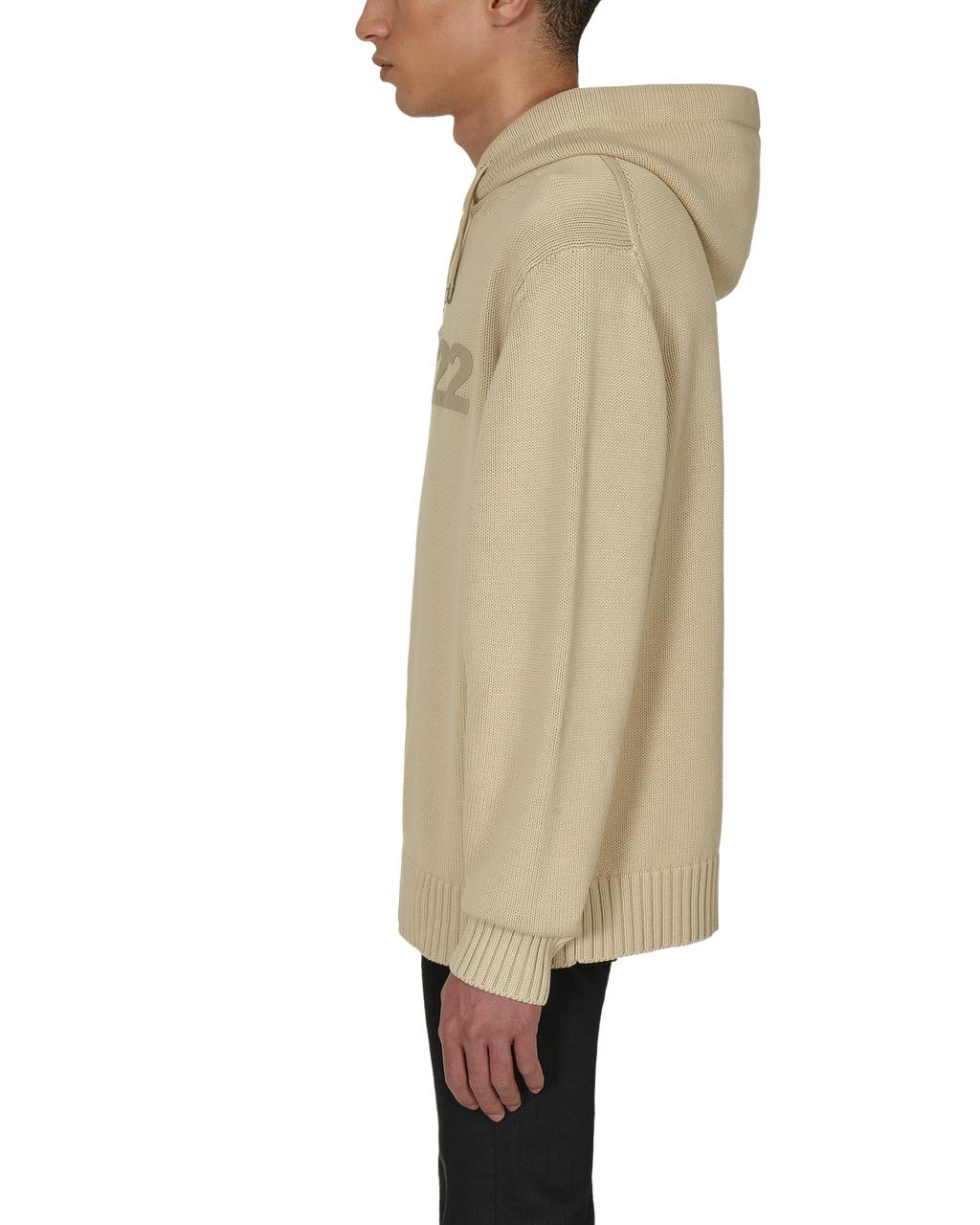 TREATED LOGO KNIT HOODED SWEATER - 4