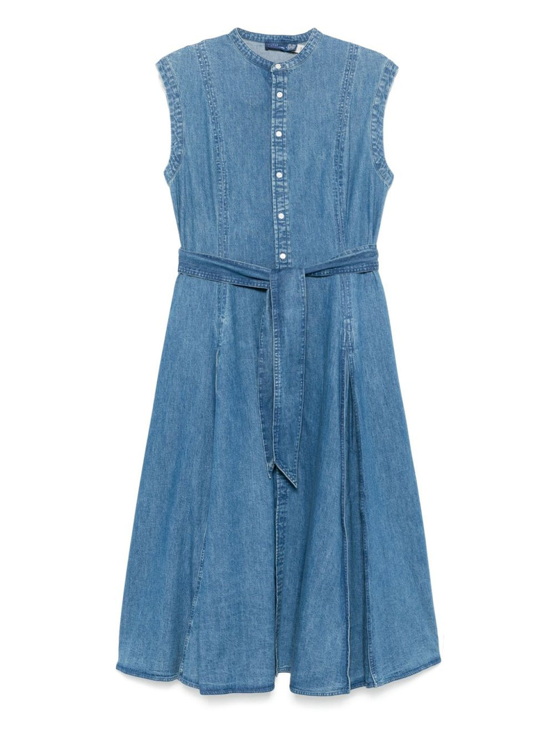 belted denim midi dress 1