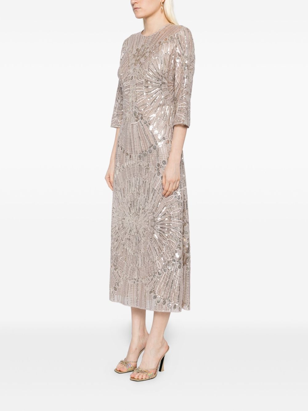 embroidered midi dress - 3